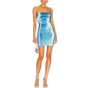 bec + bridge Blue Metallic Dress-sz XS